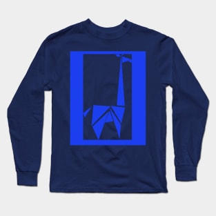 Blue Abstract Giraffe Long Sleeve T-Shirt